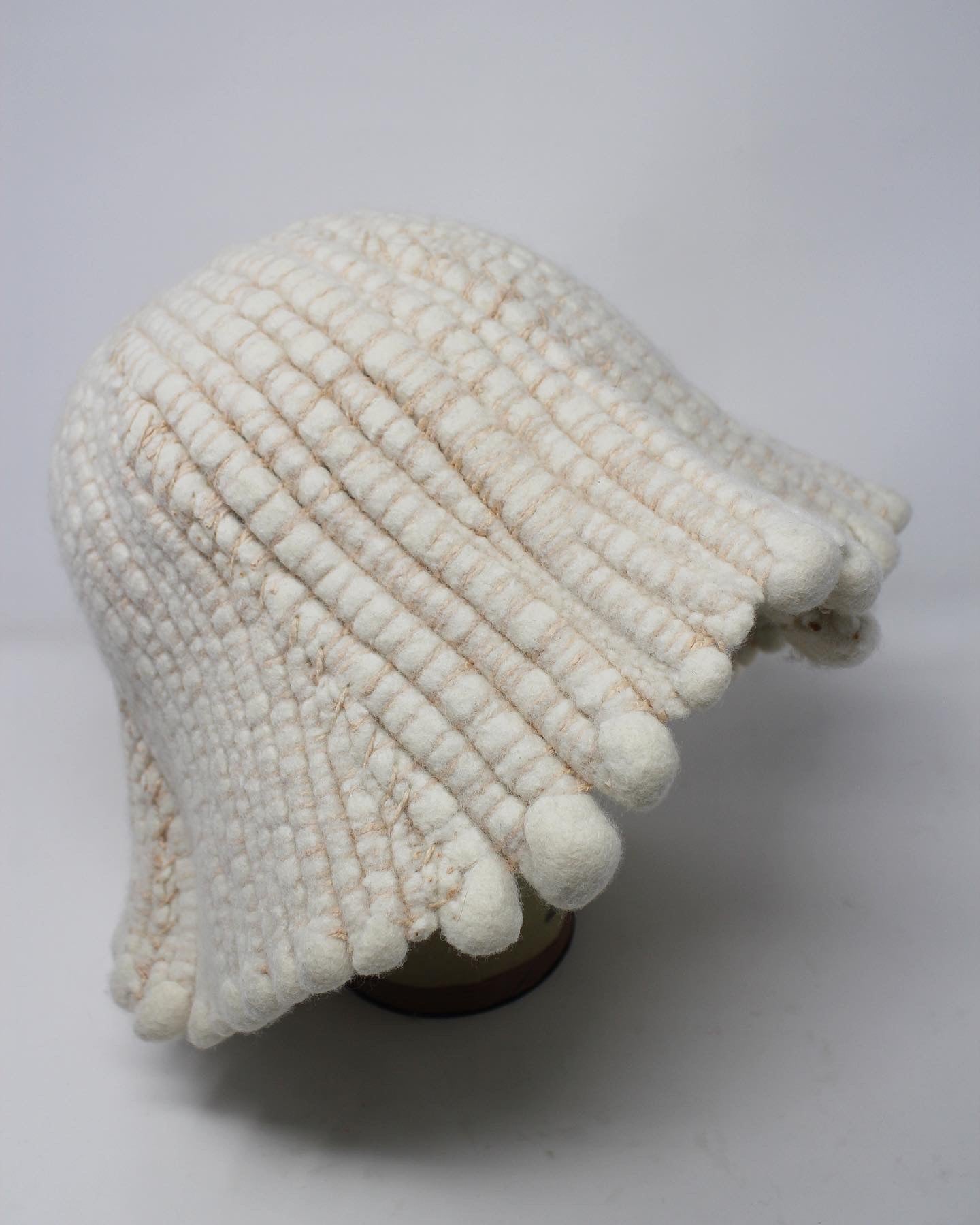Ready Made Tulip Hat White and Beige