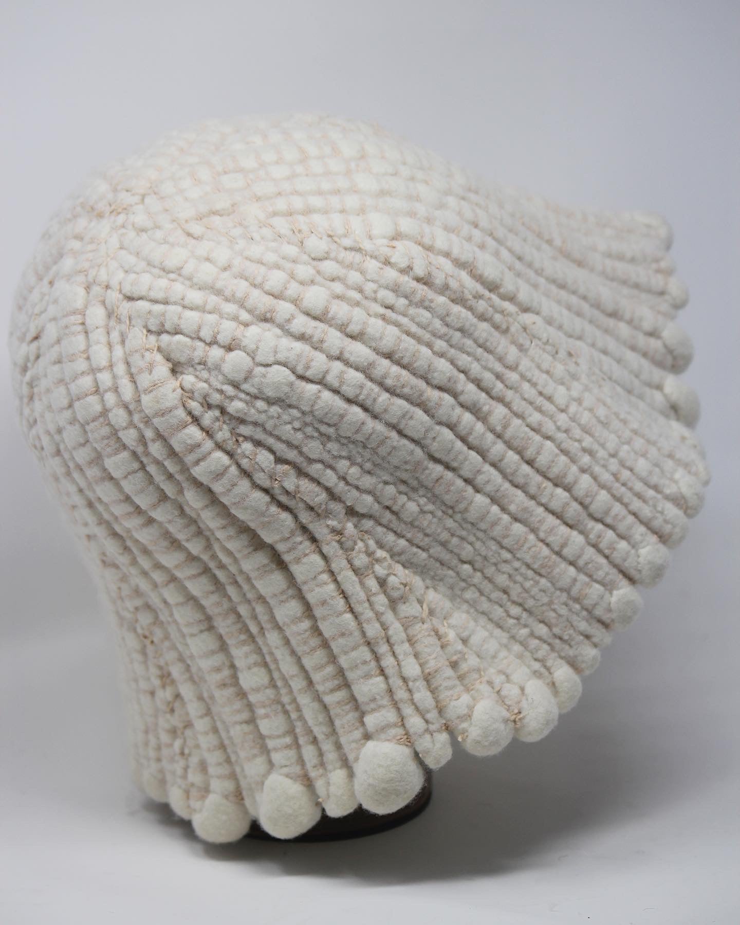 Ready Made Tulip Hat White and Beige