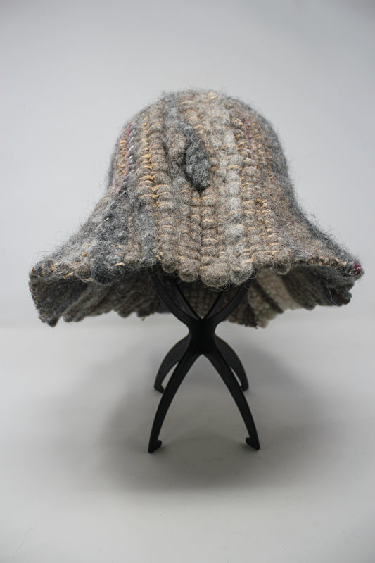 Ready Made Tulip Hat 1 (Alpaca, Shetland, Swaledale, Merino)