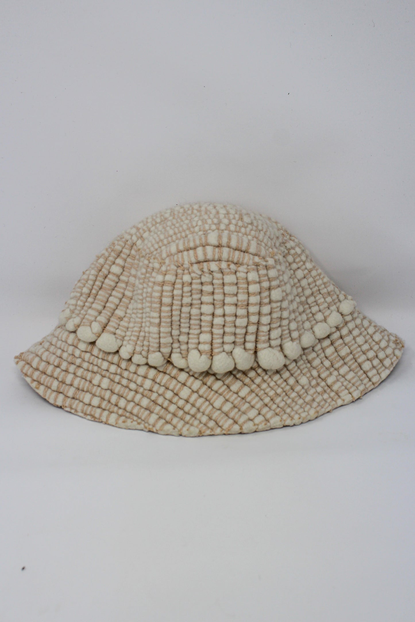Made to Order White and Beige Bucket Hat